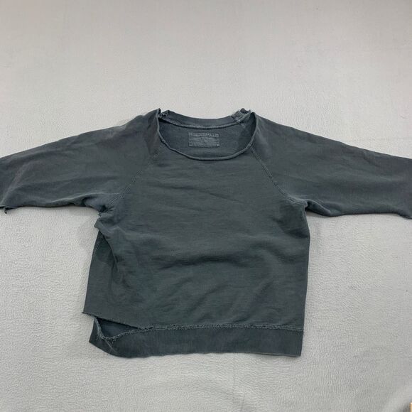 Nili Lotan Pullover Sweater Top Womens Medium Charcoal Black Sleeve Ripped - Picture 1 of 16